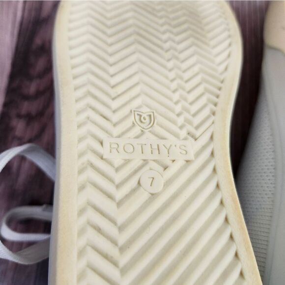 Rothy's The Lace-up Bright white knit sneakers sz 7 - Picture 6 of 14